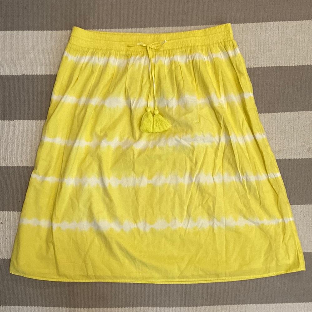 J Crew Tie Dye Yellow Summer Skirt With Tags